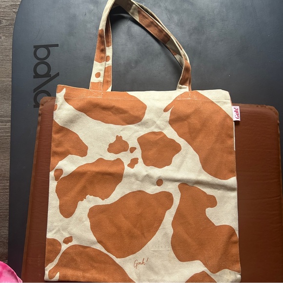 Lisa Says Gah Handbags - Lisa Says Gah Robyn Brown Cow Print Tote